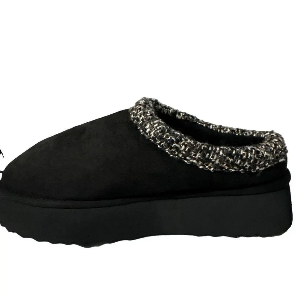 Steve Madden Selden Black Suede Faux Fur Platform Size 8 New